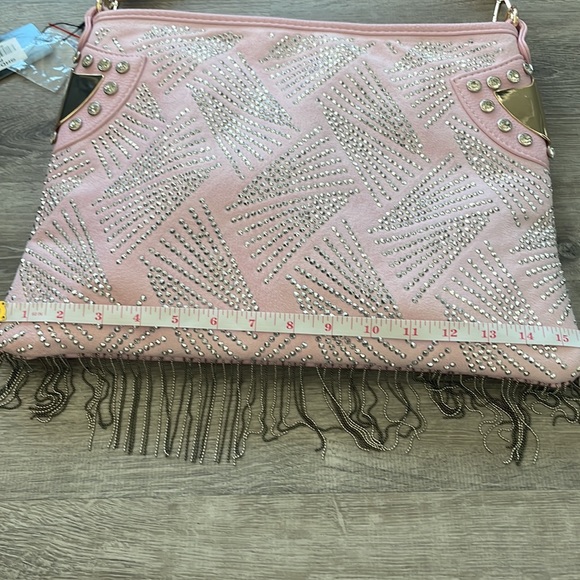 Handbag Express | Pink Suede Bling Bag - Picture 6 of 13